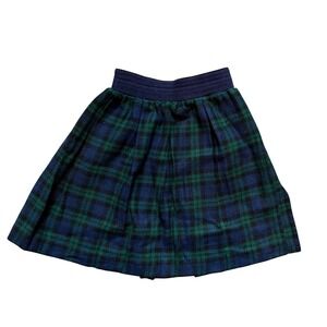 Unbranded Preppy Dark Academia Girls Plaid Mini Skirt Blue Green Textured Knit
